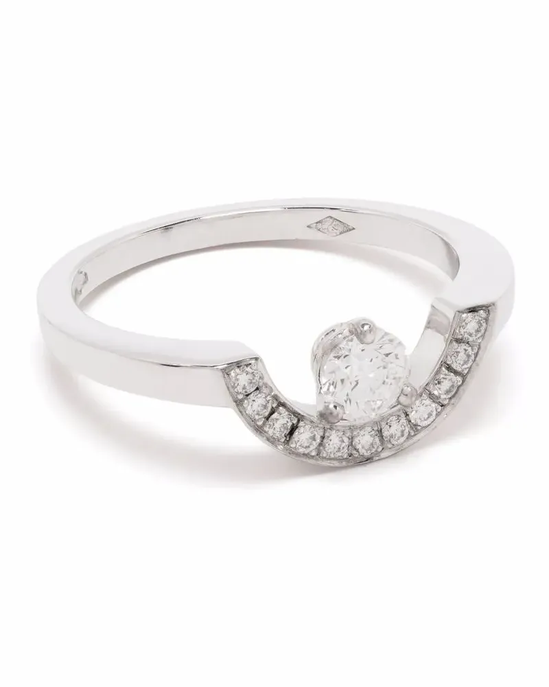 Loyal.e Paris Intrépide Ring aus recyceltem 18kt Weißgold mit Diamantpavé - Silber Silber