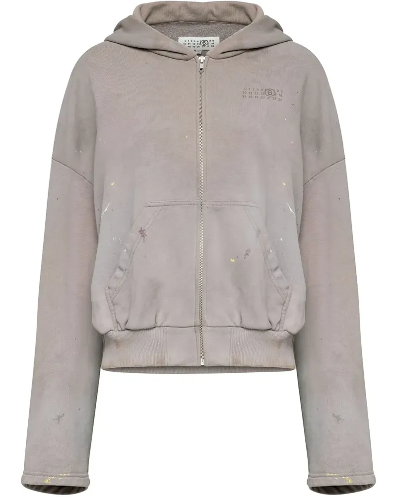 Maison Margiela Hoodie mit Nummern-Print - Grau Grau