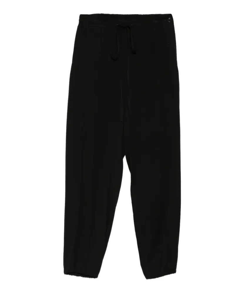 Yohji Yamamoto drawstring elasticated-cuff jogger pants - Schwarz Schwarz
