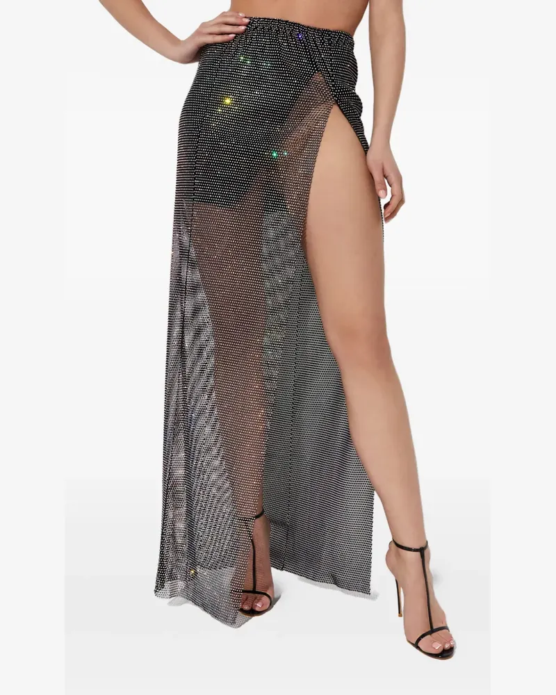 SANTA Brands crystal-embellished slit maxi skirt - Schwarz Schwarz