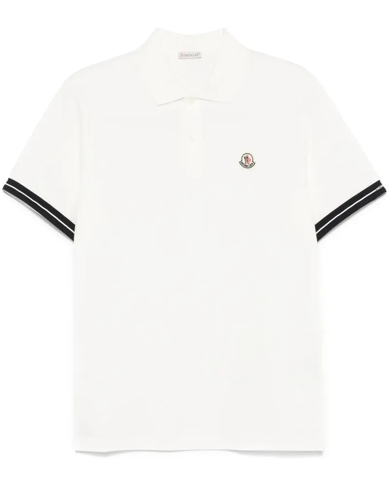 Moncler Poloshirt mit Logo-Stickerei - Weiß Weiß