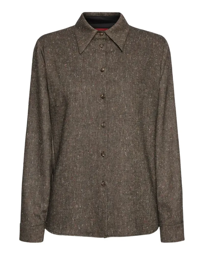 Elena Mirò Hemd mit Tweed-Effekt - Braun Braun