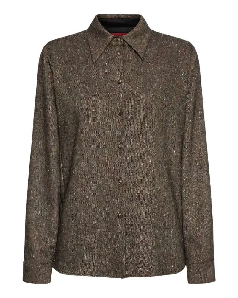 Elena Mirò Hemd mit Tweed-Effekt - Braun Braun