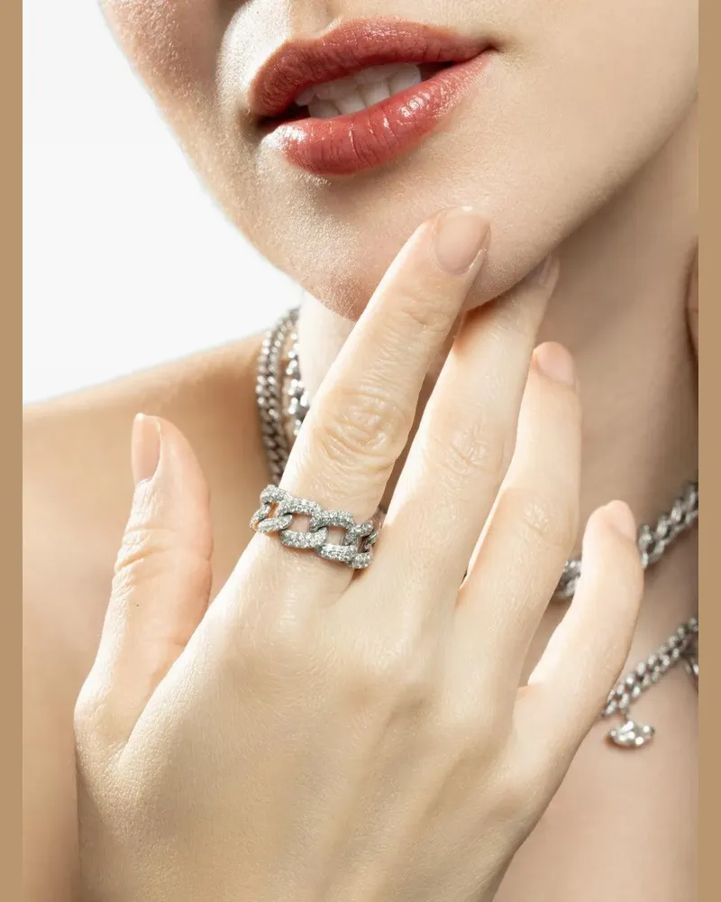 SHAY Essential Link diamond ring - Silber Silber