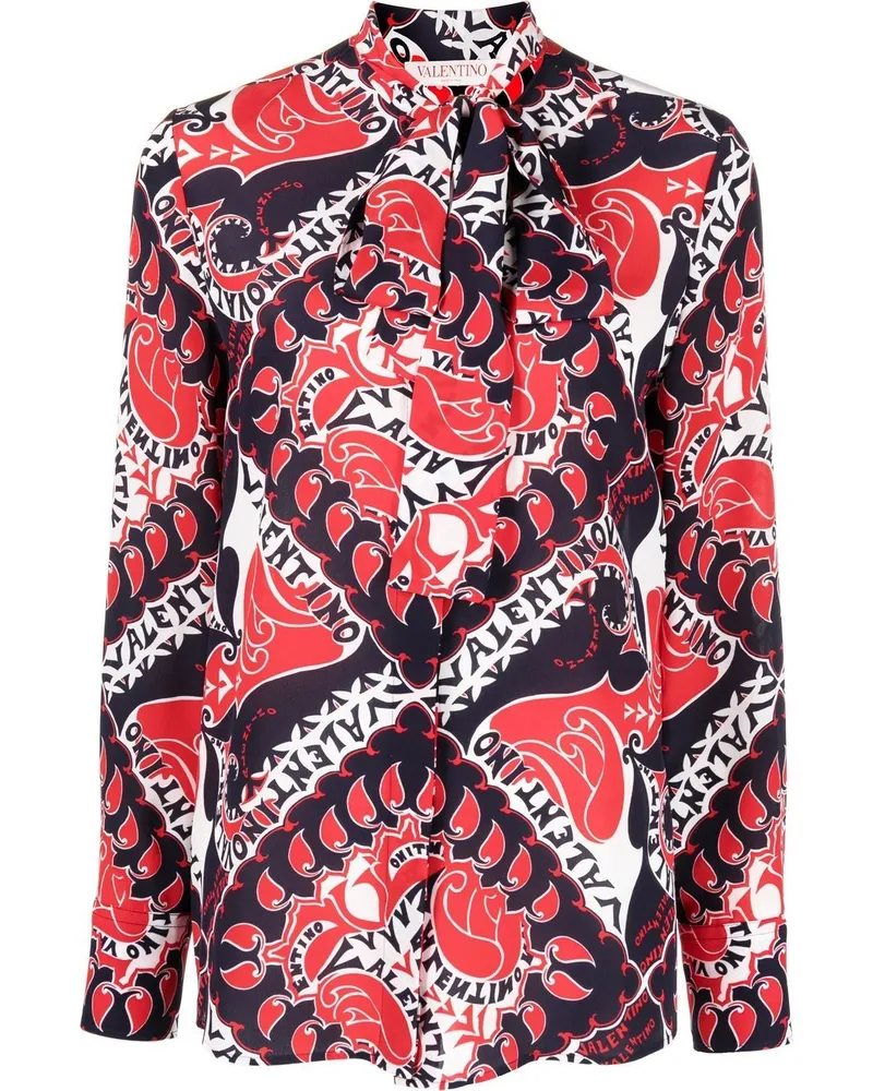 Valentino Garavani Bluse mit geometrischem Print - Blau Blau