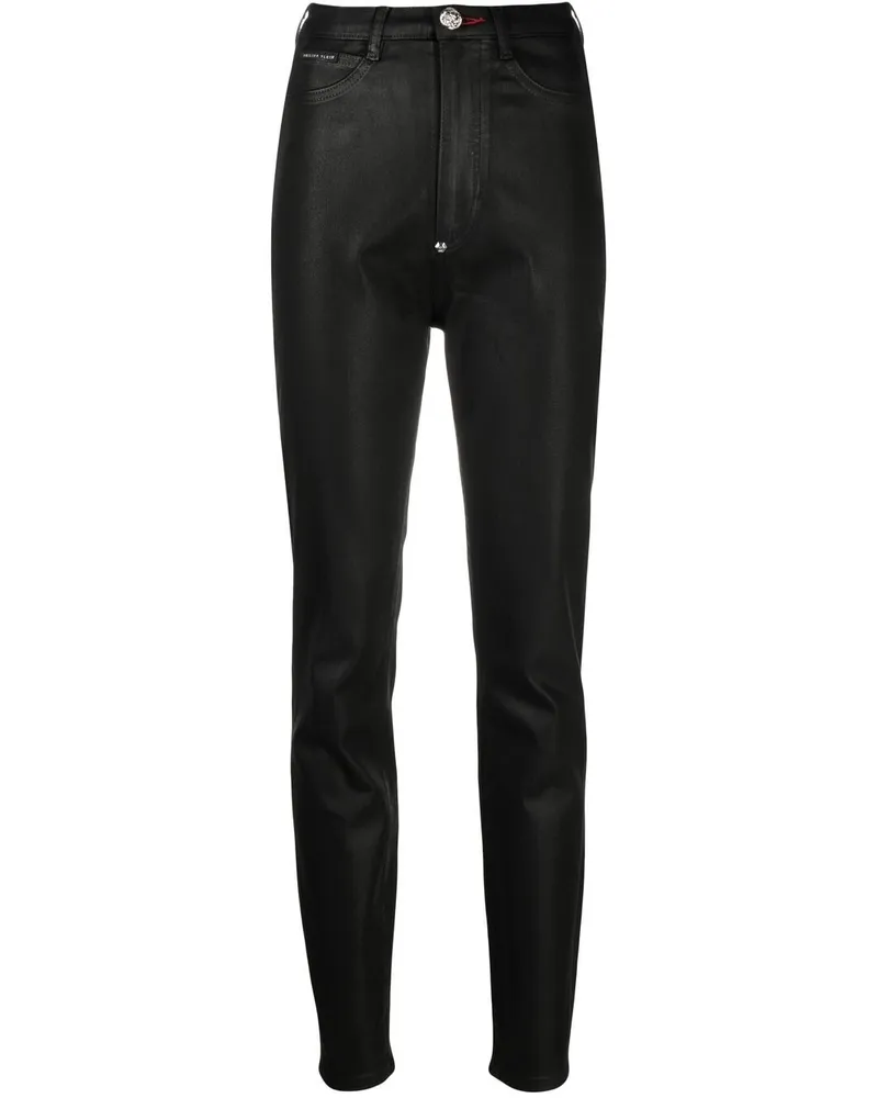 Philipp Plein Leggings mit hohem Bund Schwarz