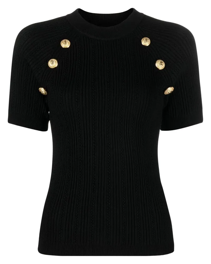 Balmain Oberteil mit Knöpfen - Schwarz Schwarz