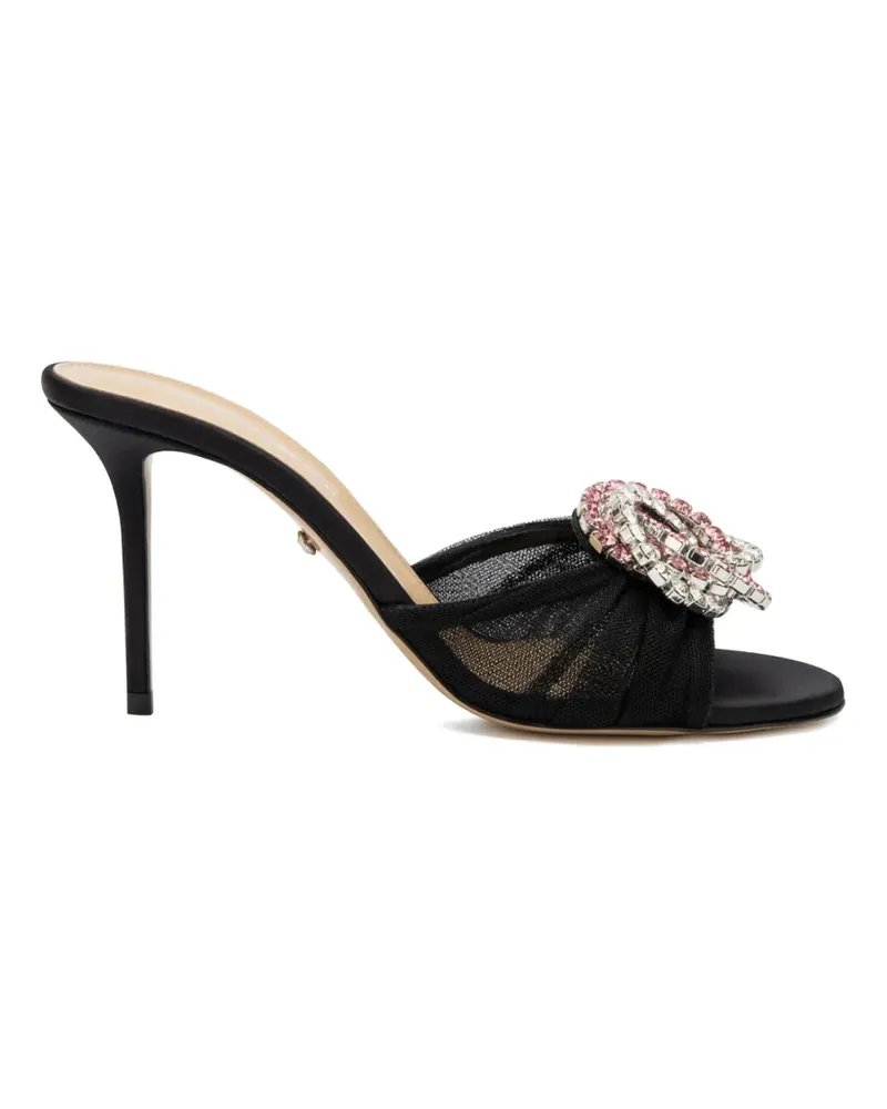 Mach & Mach crystal-embellished mesh mules - Schwarz Schwarz