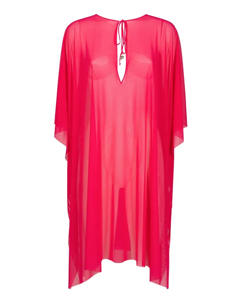 FISICO-Cristina Ferrari Azalea sheer tie-fastening dress - Rosa Rosa