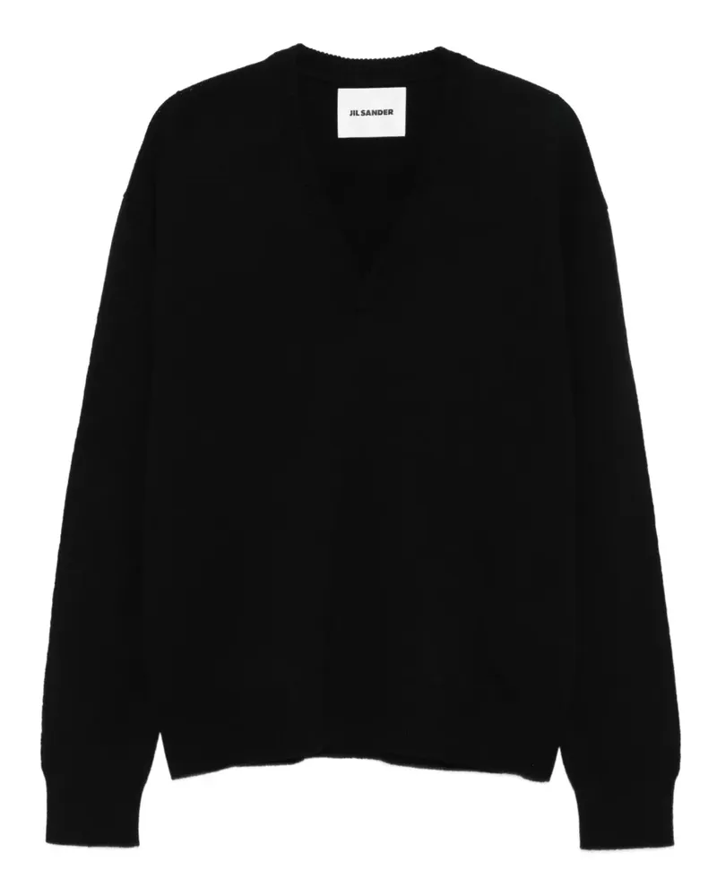 Jil Sander Kaschmirpullover mit V-Ausschnitt - Schwarz Schwarz