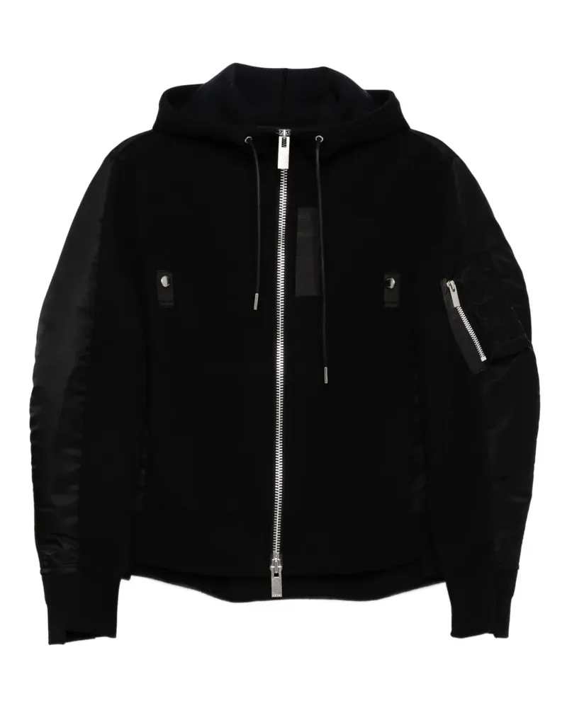 Sacai Hoodie aus Twill - Schwarz Schwarz