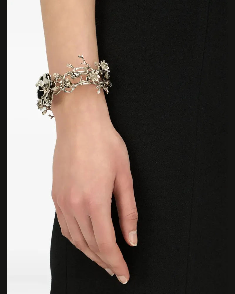 Blumarine Armband mit Blumenapplikation - Grau Grau