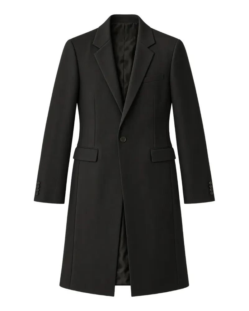 Fendi Schwarzer Grain de Poudre Mantel Schwarz