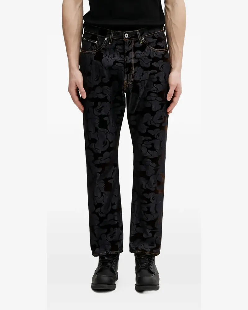 BAPE Jeans mit Blumenprint - Blau Blau