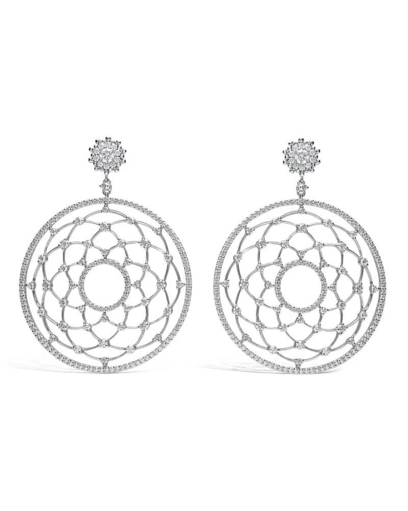 LEO PIZZO 18kt Weißgoldohrringe mit Diamanten - Silber Silber