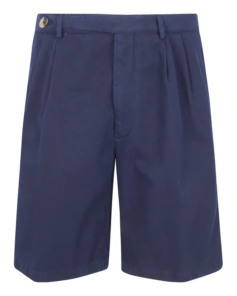 Brunello Cucinelli pleated cotton shorts - Blau Blau