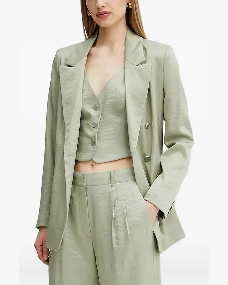 Guess Doppelreihiger Blazer aus Satin - Grün Grün