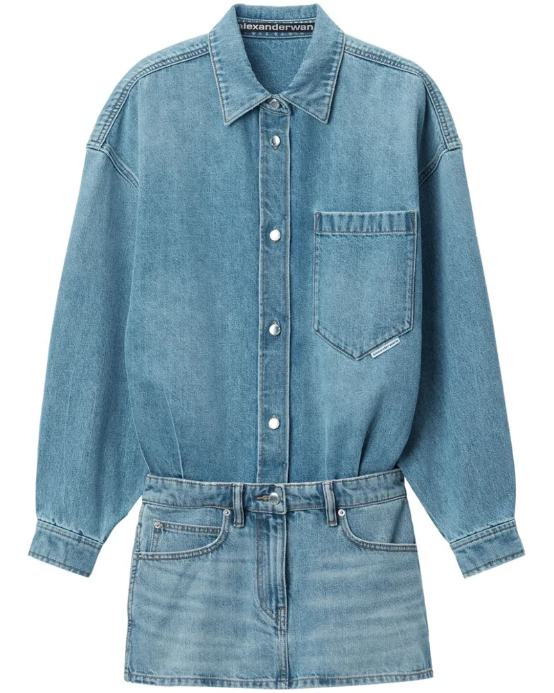 Alexander Wang Hemdkleid mit langen Ärmeln - Blau Blau