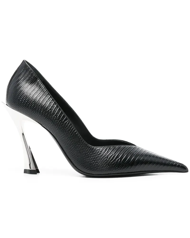 Thierry Mugler Pumps aus strukturiertem Leder 95mm - Schwarz Schwarz