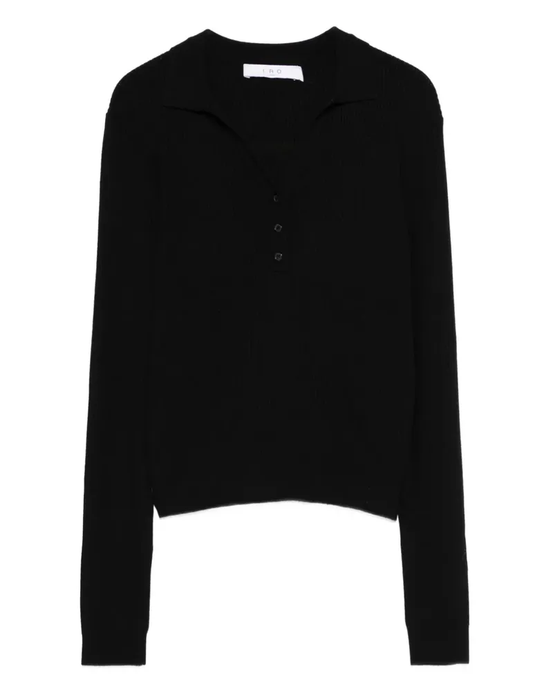 IRO ribbed-knit polo jumper - Schwarz Schwarz