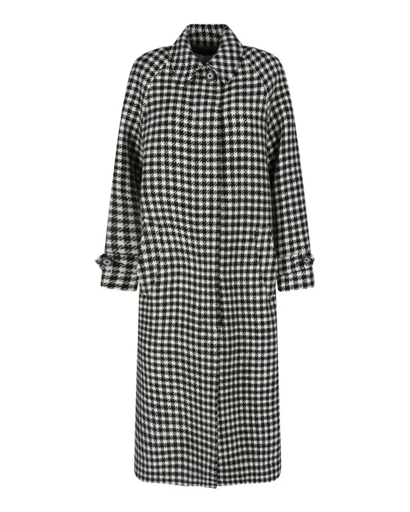LARDINI houndstooth-pattern belted coat - Schwarz Schwarz