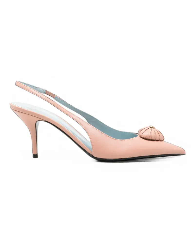 Valentino Garavani VLogo Signature leather slingback pumps - Rosa Rosa