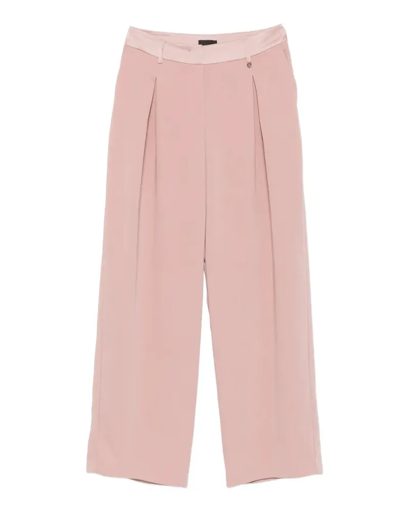 Liu Jo Bundfaltenhose mit Satinbesatz - Rosa Rosa