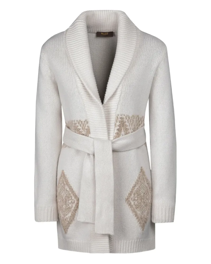 MOORER Gadwa-Dkf Cardigan mit Gürtel - Nude Nude