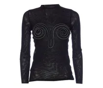 Langarmshirt mit Spiraldetail - Schwarz