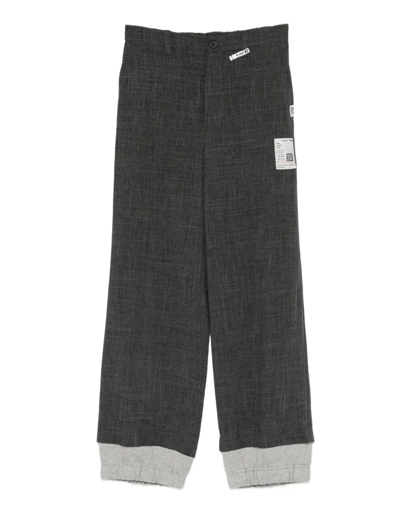 MIHARAYASUHIRO mix layered houndstooth trousers - Grau Grau