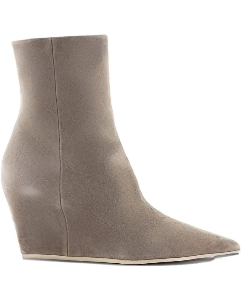 Vic Matié 100mm pointed-toe suede ankle boots - Grau Grau