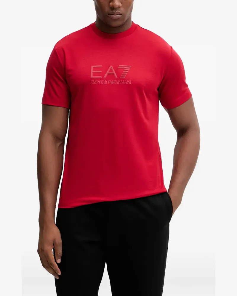 EA7 logo-print short-sleeve T-shirt - Rot Rot