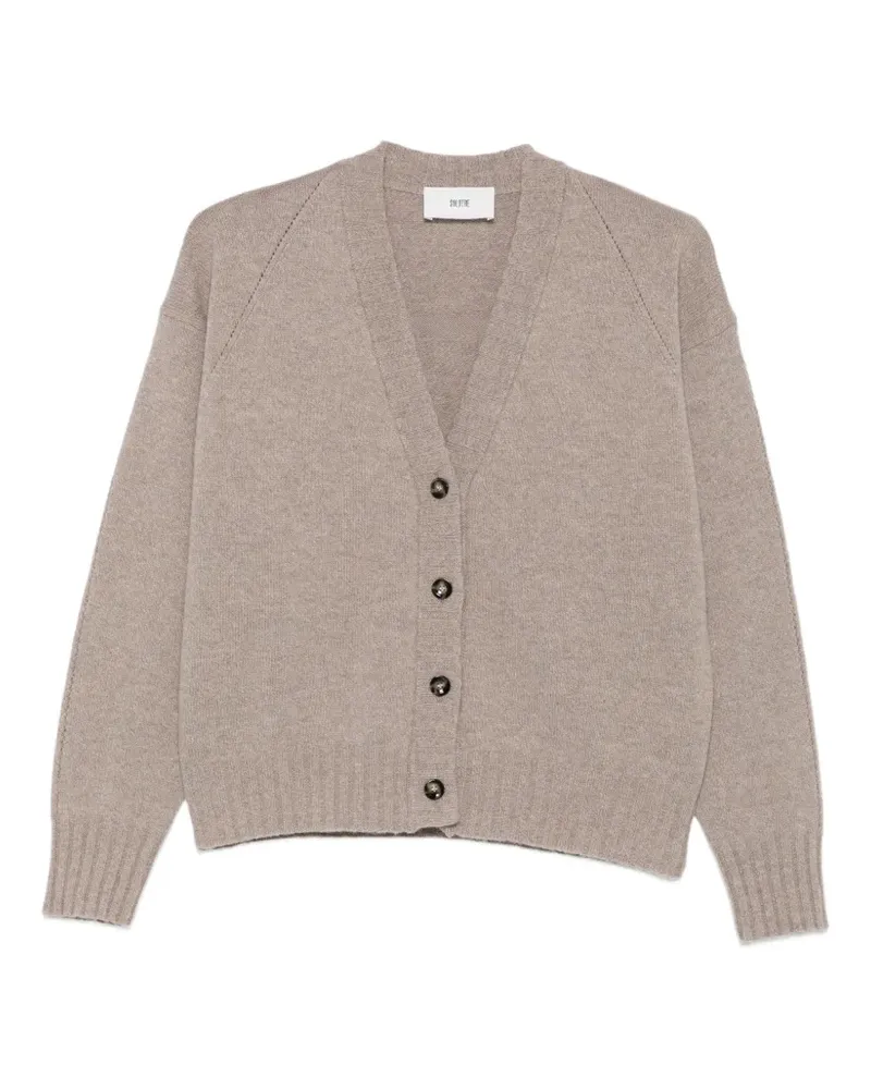 SOLOTRE v-neck button-up cardigan - Nude Nude