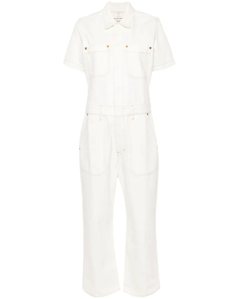 SLVRLAKE Kurzärmeliger Jumpsuit - Weiß Weiß