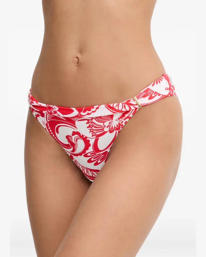 Melissa Odabash Positano Bikinihöschen mit Blumenprint - Weiß Weiß