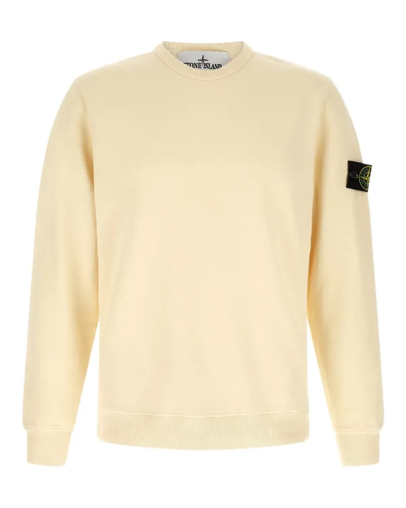 Stone Island 6100049 brushed organic-cotton fleece regular-fit crew-neck sweatshirt with ribbed inserts - Nude Nude