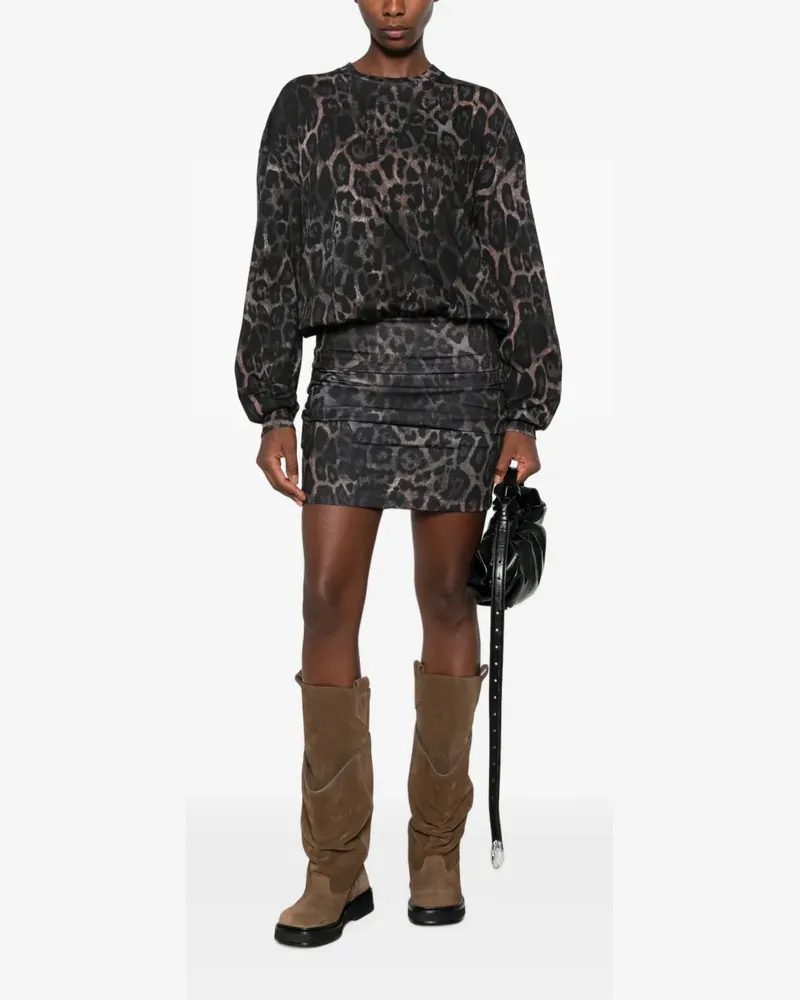 Just Cavalli Minikleid mit Leoparden-Print - Schwarz Schwarz