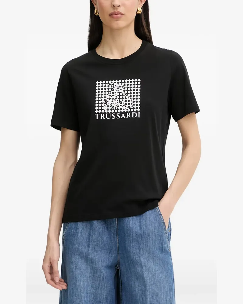 Trussardi logo-print T-shirt - Schwarz Schwarz