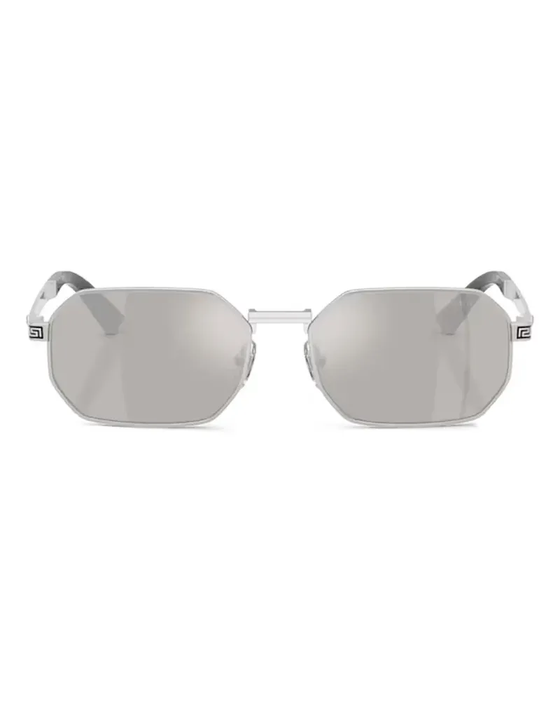 Versace Verspiegelte Sonnenbrille mit geometrischem Gestell - Silber Silber