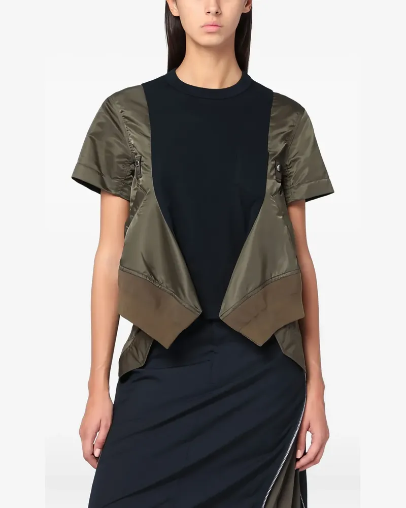 Sacai T-Shirt mit Einsätzen - Schwarz Schwarz