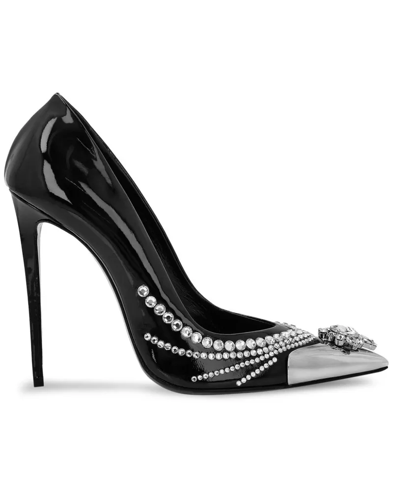 Philipp Plein Pumps mit Kristallriemen 105mm - Schwarz Schwarz
