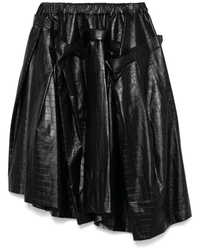 Comme des Garçons Minirock mit Kroko-Effekt - Schwarz Schwarz