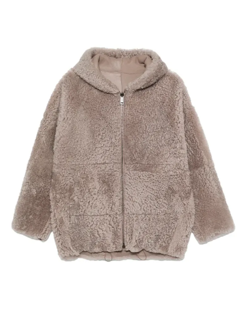 Simonetta Ravizza Wendbare Bart R Kapuzenjacke aus Shearling - Nude Nude