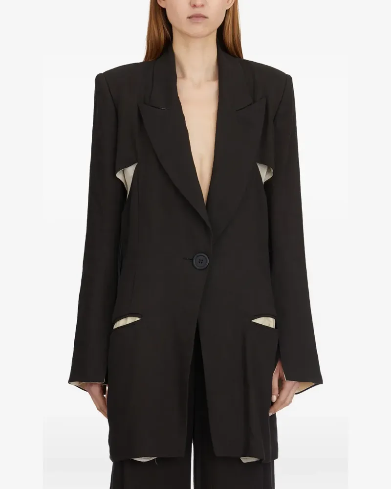 Alessandra Marchi multi-layered blazer - Schwarz Schwarz