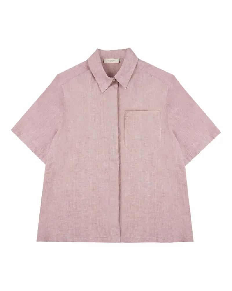 Glanshirt Leinenhemd mit Brusttasche - Rosa Rosa