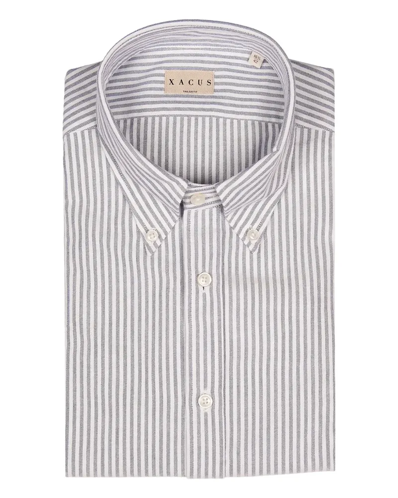 XACUS Gestreiftes Hemd mit Knöpfen - Weiß Weiß