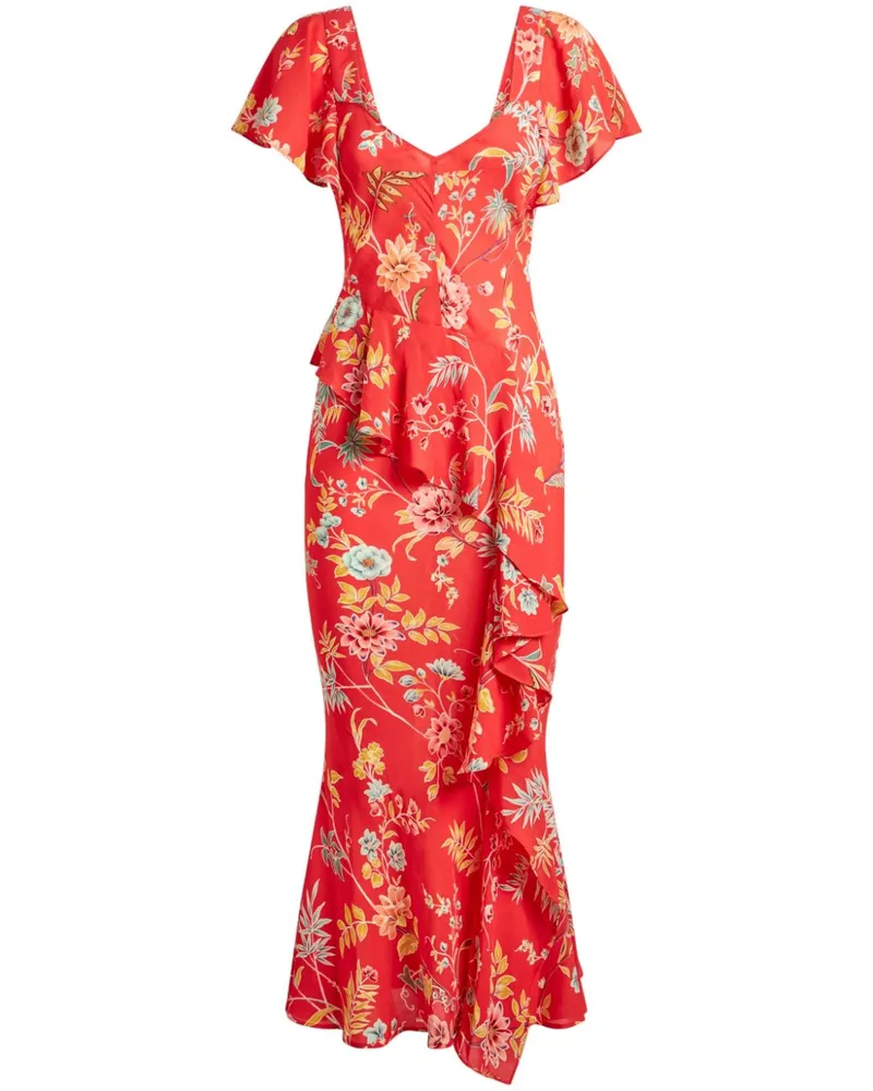 Etro Blumiges Midikleid - Rot Rot