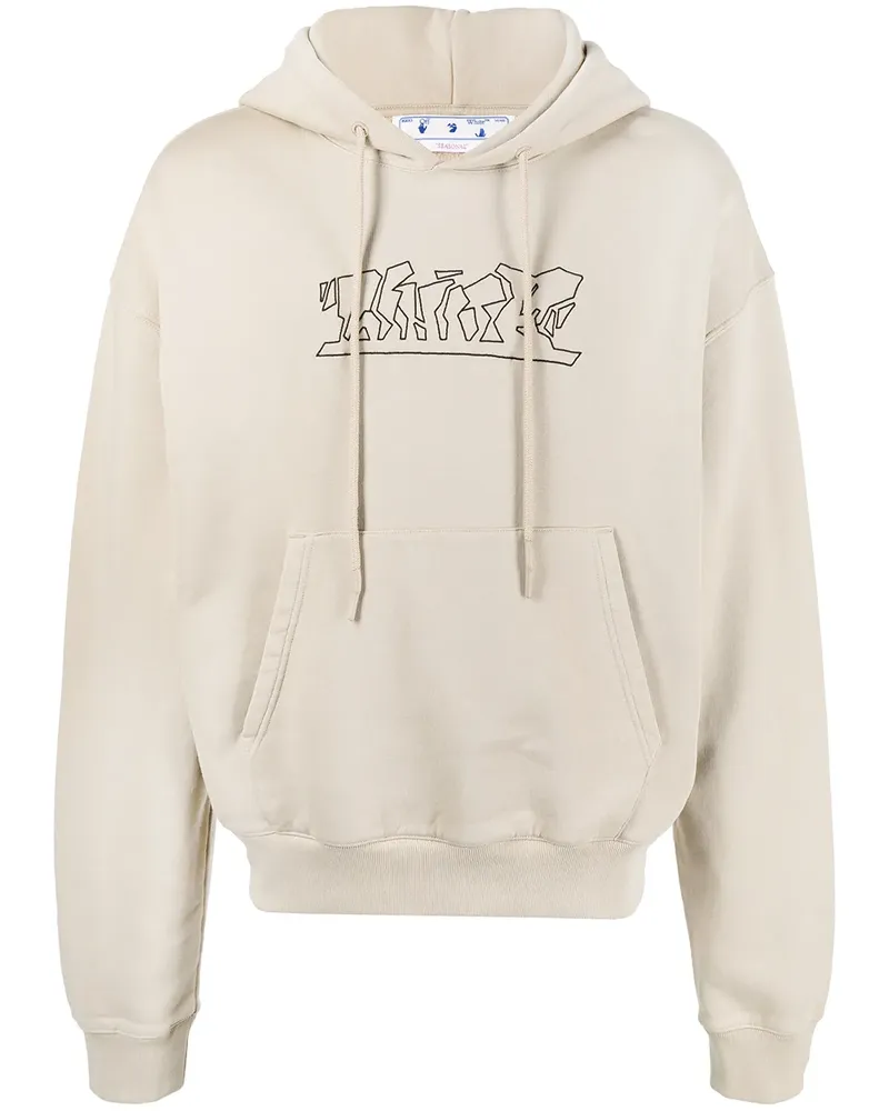 OFF-WHITE Hoodie mit Logo-Stickerei - Braun Braun