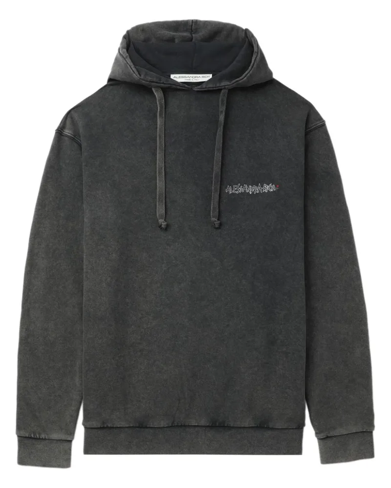 Alessandra Rich Hoodie mit grafischem Print - Grau Grau