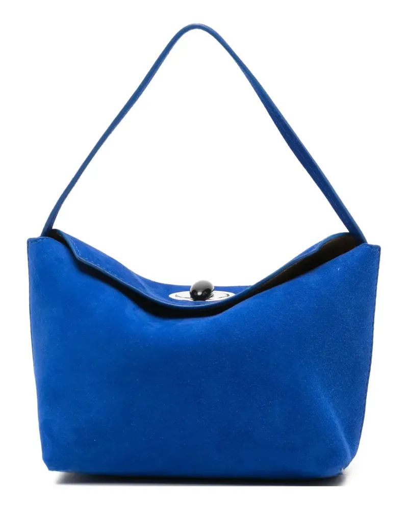 Christopher Esber Mini Tote Bag aus Wildleder mit Drehverschluss - Blau Blau